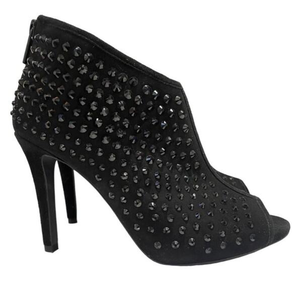 MICHAEL KORS Women's Black Dani Crystal Embellished Open Toe Bootie Sz 7 - Picture 4 of 6